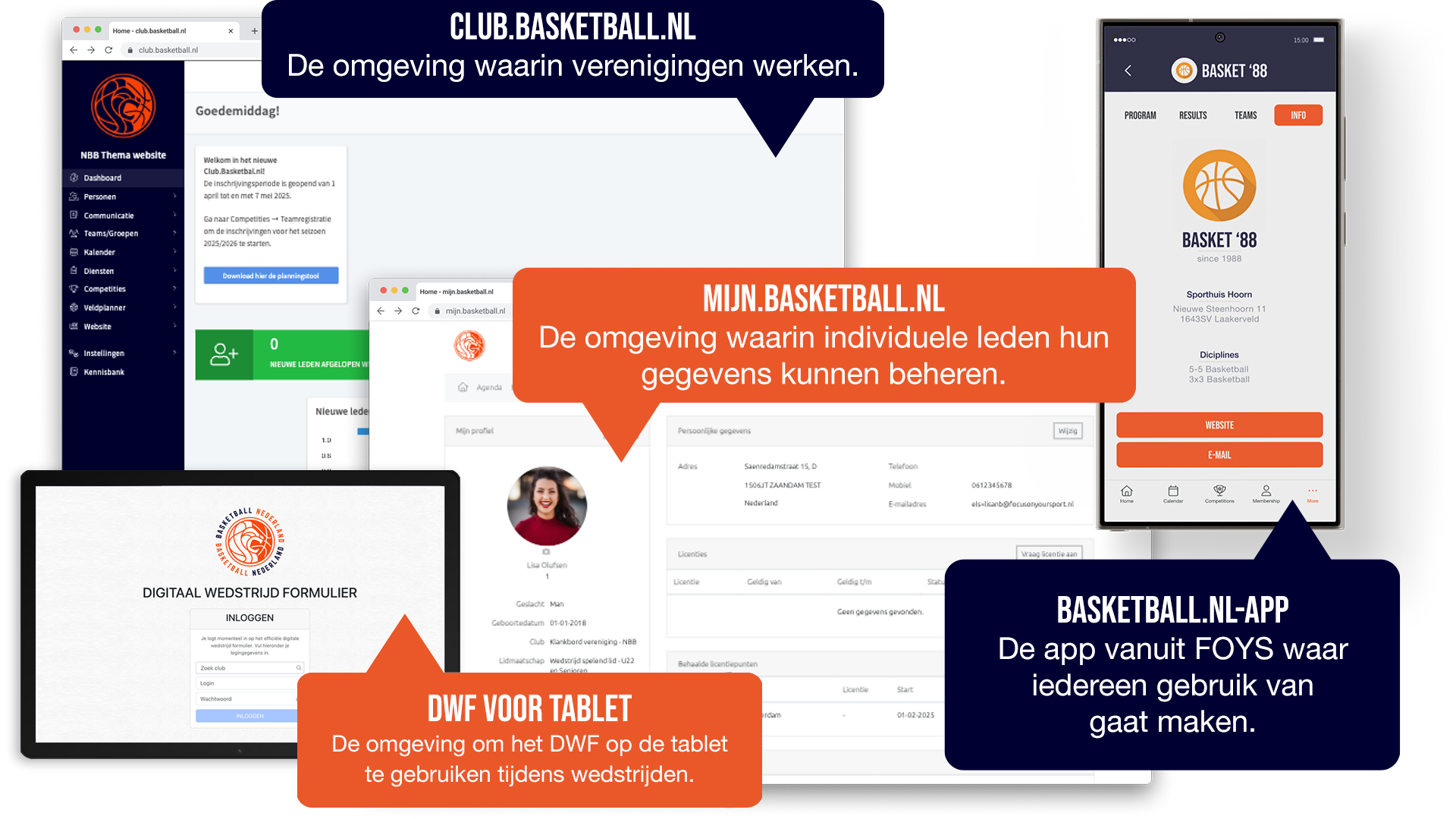 Basketball.nl App, mijn en club.basketball
