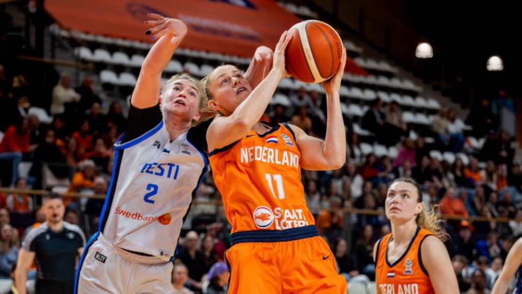 Laura Westerik in actie, thuis tegen Estland (maart 2026)