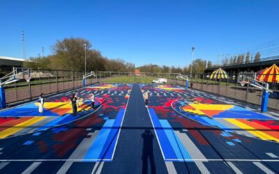 Geslaagde actie! Spectaculaire outdoor courts zorgen voor zichtbaarheid basketball