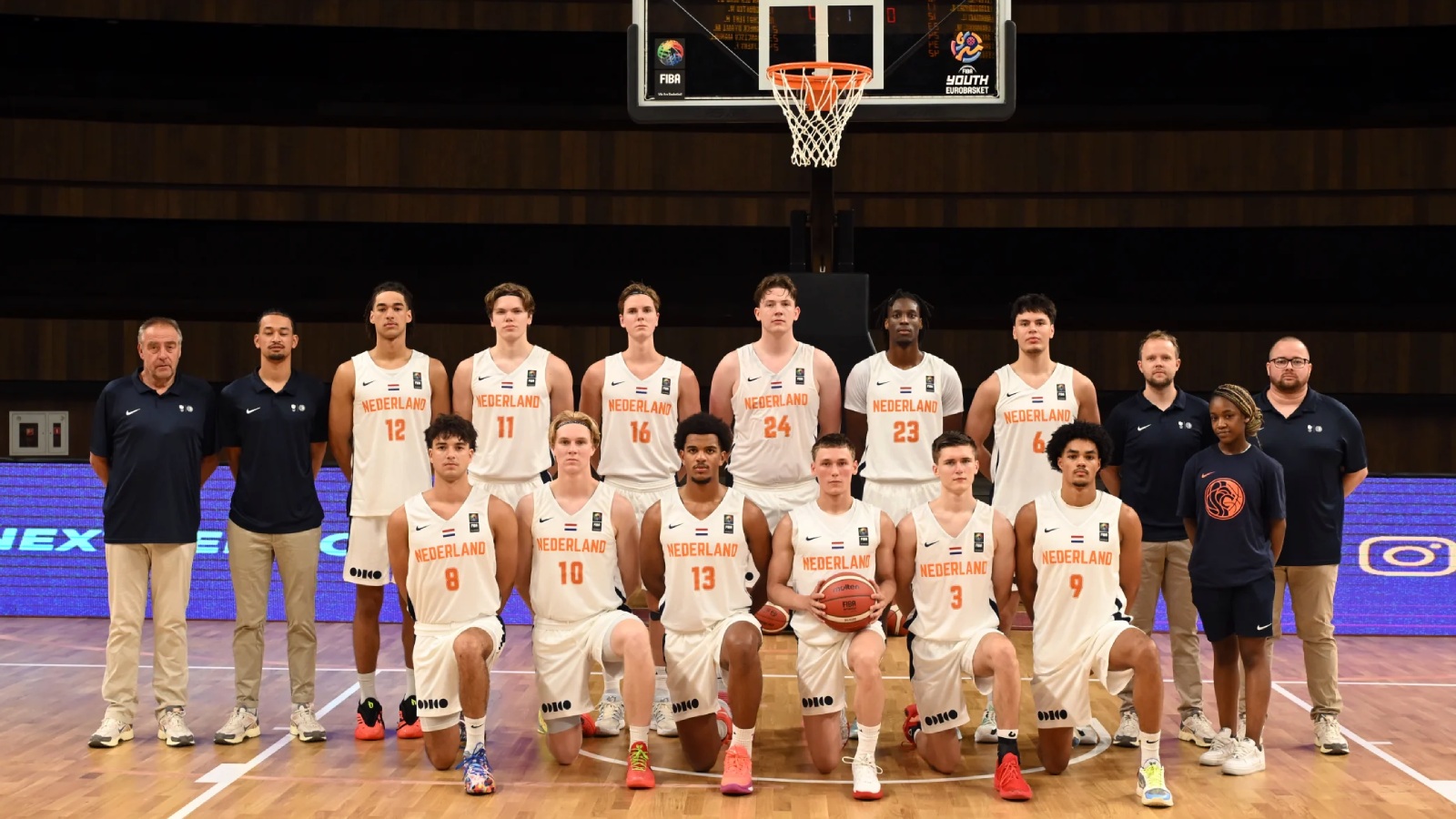 MU20-TeamFotoEK2025 Orange Lions MU20 bij het EK 2025.